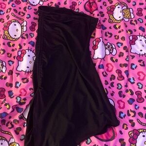 SHEIN Privé Drawstring Side Ruched Asymmetrical Hem Tube Dress